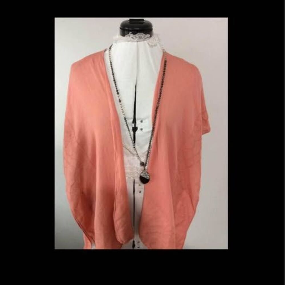 New Coral Open Front Kimono Wrap Universal Threads layer shawl blouse fits up to